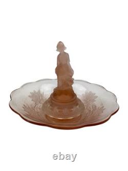 Vintage Art Deco Glass Float Bowl Pink Centrepiece Decorative Flower Vase