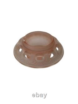 Vintage Art Deco Glass Float Bowl Pink Centrepiece Decorative Flower Vase