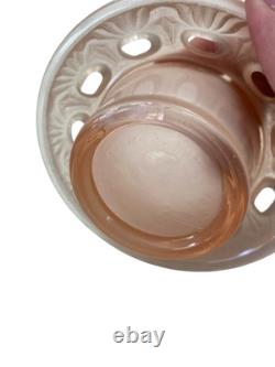 Vintage Art Deco Glass Float Bowl Pink Centrepiece Decorative Flower Vase