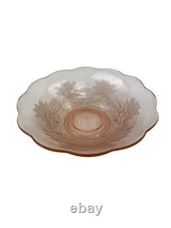 Vintage Art Deco Glass Float Bowl Pink Centrepiece Decorative Flower Vase