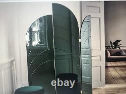 Vintage Art Deco Style Pink Glass Room Divider Screen