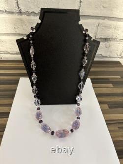 Vintage Art Deco Uv Fluorescent Pink/ Purple Necklace