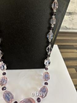 Vintage Art Deco Uv Fluorescent Pink/ Purple Necklace