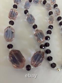 Vintage Art Deco Uv Fluorescent Pink/ Purple Necklace