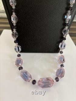 Vintage Art Deco Uv Fluorescent Pink/ Purple Necklace