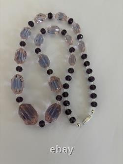 Vintage Art Deco Uv Fluorescent Pink/ Purple Necklace