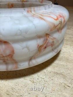 Vintage Art Deco White pink Glass Fly Catcher Ceiling Pendant Lampshade