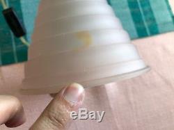 Vintage Art Deco Worlds Fair Saturn Lamp Frosted Pink Glass