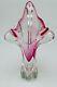 Vintage Art Glass Vase Pink Sommerso Mid Century 13 Abstract