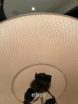 Vintage Art deco pink glass and gilded brass pendant ceiling light