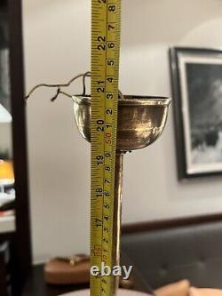 Vintage Art deco pink glass and gilded brass pendant ceiling light