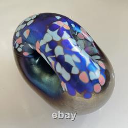 Vintage Australian 1989 Iridescent studio glass paper weight by Chuck Simpson