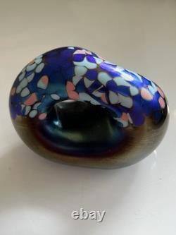 Vintage Australian 1989 Iridescent studio glass paper weight by Chuck Simpson