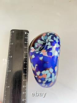 Vintage Australian 1989 Iridescent studio glass paper weight by Chuck Simpson