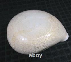 Vintage Barbini Murano Art Glass Pink Heart Bowl Gold Fleck Trinket Tray Ashtray