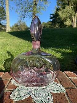 Vintage Blenko Rose Bumps Decanter