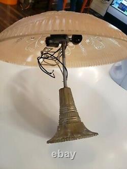 Vintage Ceiling Light Fixture Glass Shade Art Deco Crystal Fineal Globe Pink 16