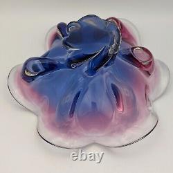 Vintage Chribska Art Glass Bowl Josef Hospodka Pink Purple Mid Century 1960s