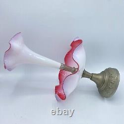 Vintage Cranberry Pink Glass Trumpet Single Epergne Vase Two Tiers-Beautiful