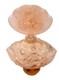 Vintage Czech Bohemia Art Glass Peachy Pink Perfume Bottle with Nude Lady