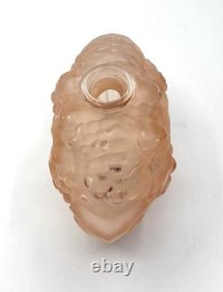 Vintage Czech Bohemia Art Glass Peachy Pink Perfume Bottle with Nude Lady Vintage Czech Bohemia Art Glass Peachy Pink Perfume Bottle with Nude Lady