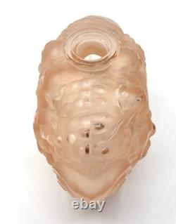Vintage Czech Bohemia Art Glass Peachy Pink Perfume Bottle with Nude Lady Vintage Czech Bohemia Art Glass Peachy Pink Perfume Bottle with Nude Lady