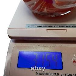 Vintage Czech Bohemian Hand Blown Art Glass Pulled Feather Statement Vase Red