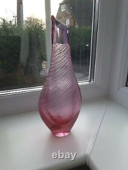 Vintage Czech Sklo ZBS Pink Art Glass Vase by Miroslav Klinger