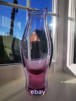 Vintage Czech Zelezny Brod Sklo ZBS Neodymium Art Glass Vase By M. Klinger C60's