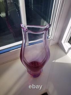 Vintage Czech Zelezny Brod Sklo ZBS Neodymium Art Glass Vase By M. Klinger C60's