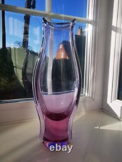 Vintage Czech Zelezny Brod Sklo ZBS Neodymium Art Glass Vase By M. Klinger C60's