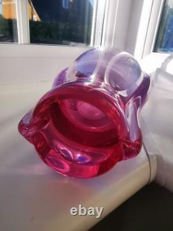 Vintage Czech Zelezny Brod Sklo ZBS Neodymium Art Glass Vase By M. Klinger C60's