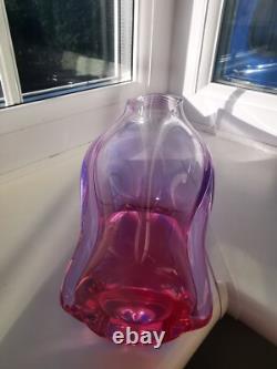 Vintage Czech Zelezny Brod Sklo ZBS Neodymium Art Glass Vase By M. Klinger C60's