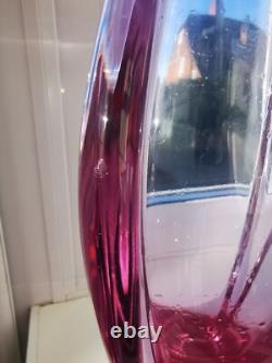 Vintage Czech Zelezny Brod Sklo ZBS Neodymium Art Glass Vase By M. Klinger C60's