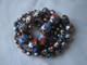 Vintage Deco Venetian / Czech Pink Blue Foil Glass Beads Necklace