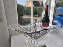 Vintage Dutch Maastricht M. Verboeket UnSigned Pink, Purple, Clear Art Glass Bowl