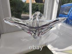Vintage Dutch Maastricht M. Verboeket UnSigned Pink, Purple, Clear Art Glass Bowl