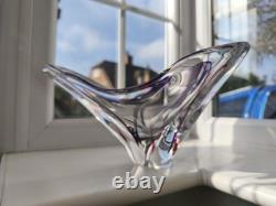 Vintage Dutch Maastricht M. Verboeket UnSigned Pink, Purple, Clear Art Glass Bowl