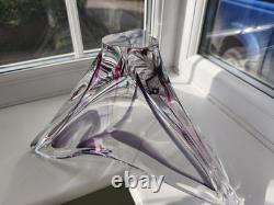 Vintage Dutch Maastricht M. Verboeket UnSigned Pink, Purple, Clear Art Glass Bowl