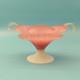 Vintage Empoli Italian Art Glass Candy Dish Pink & Clear Decorative Tableware