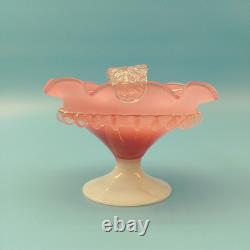 Vintage Empoli Italian Art Glass Candy Dish Pink & Clear Decorative Tableware