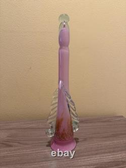 Vintage Erotic Murano Style Art Glass Sculpture Hand Painted Pink Opaline 13