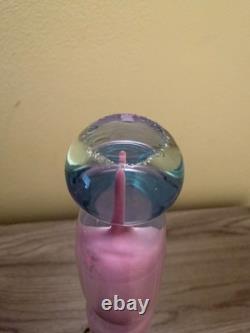 Vintage Erotic Murano Style Art Glass Sculpture Hand Painted Pink Opaline 13