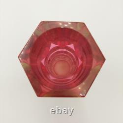 Vintage Exbor Oldrich Lipsky Cranberry Pink Art Glass Mid Century Vase STUNNNING