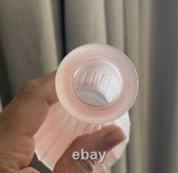 Vintage FROSTED Pink RIBBED Glass MINI Genie BOTTLE Ball STOPPER
