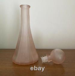 Vintage FROSTED Pink RIBBED Glass MINI Genie BOTTLE Ball STOPPER
