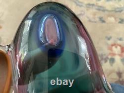 Vintage F M Konstglas Sweden 4 COL SOMMERSO Glass BIRD Paperweight Ornament