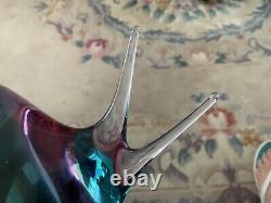 Vintage F M Konstglas Sweden 4 COL SOMMERSO Glass BIRD Paperweight Ornament