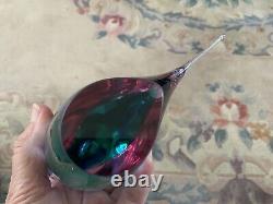 Vintage F M Konstglas Sweden 4 COL SOMMERSO Glass BIRD Paperweight Ornament
