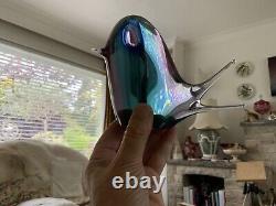 Vintage F M Konstglas Sweden 4 COL SOMMERSO Glass BIRD Paperweight Ornament